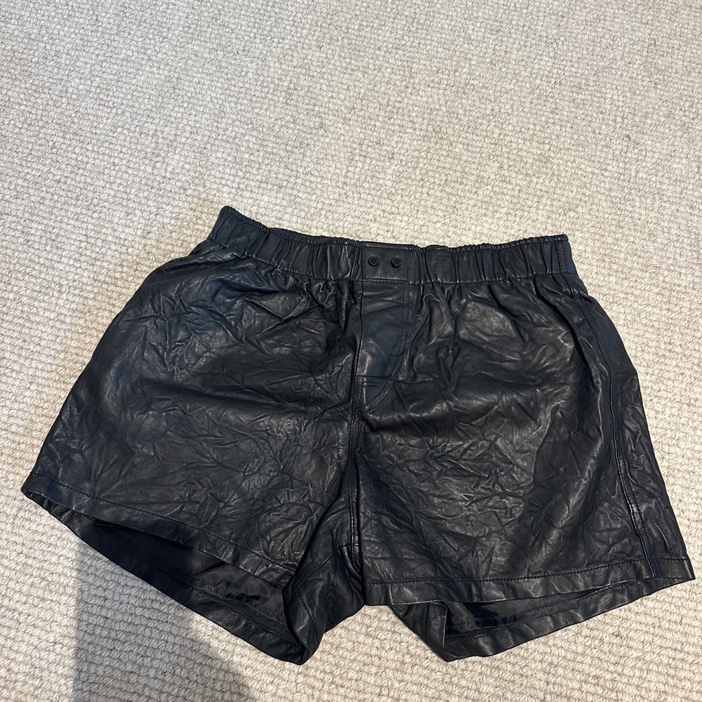 Zadig & Voltaire Black High Waist Leather Shorts